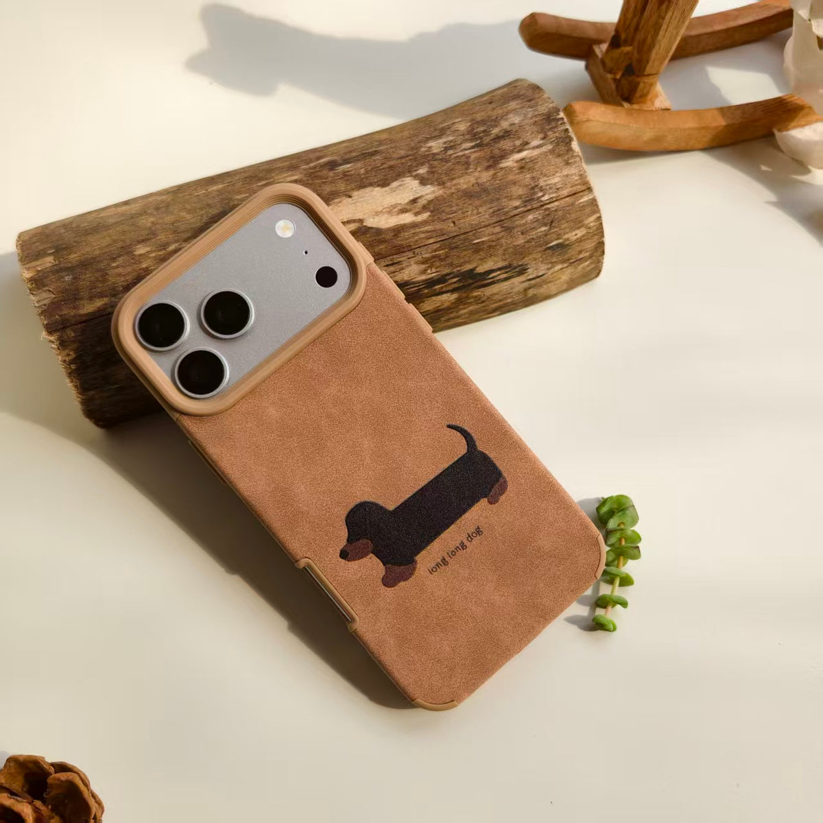 Vintage Dachshund Leather iPhone Case | Cute "Long Long Dog" Retro Brown Cover | Compatible with iPhone 12-17 Pro Max | 2026 Trending Pet Lover Aesthetic