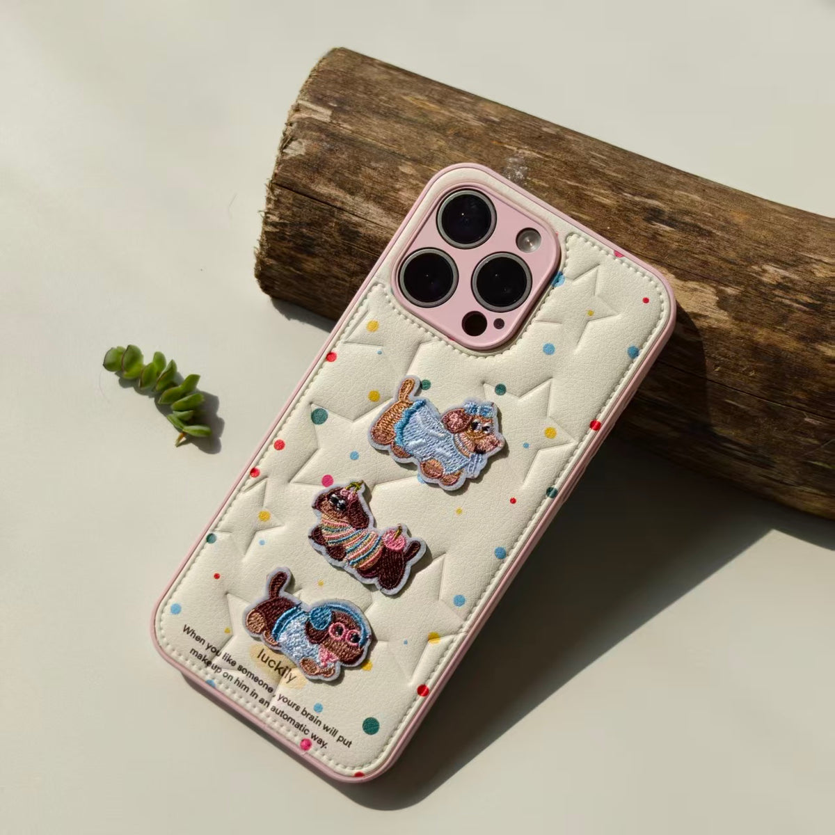 Cute Embroidered Dachshund Leather iPhone Case & AirPods Case Set | 2026 Trending Kawaii Dog Phone Cover for iPhone 12-17 Pro Max | AirPods 1/2/3/Pro | Retro Aesthetic Wristlet Strap