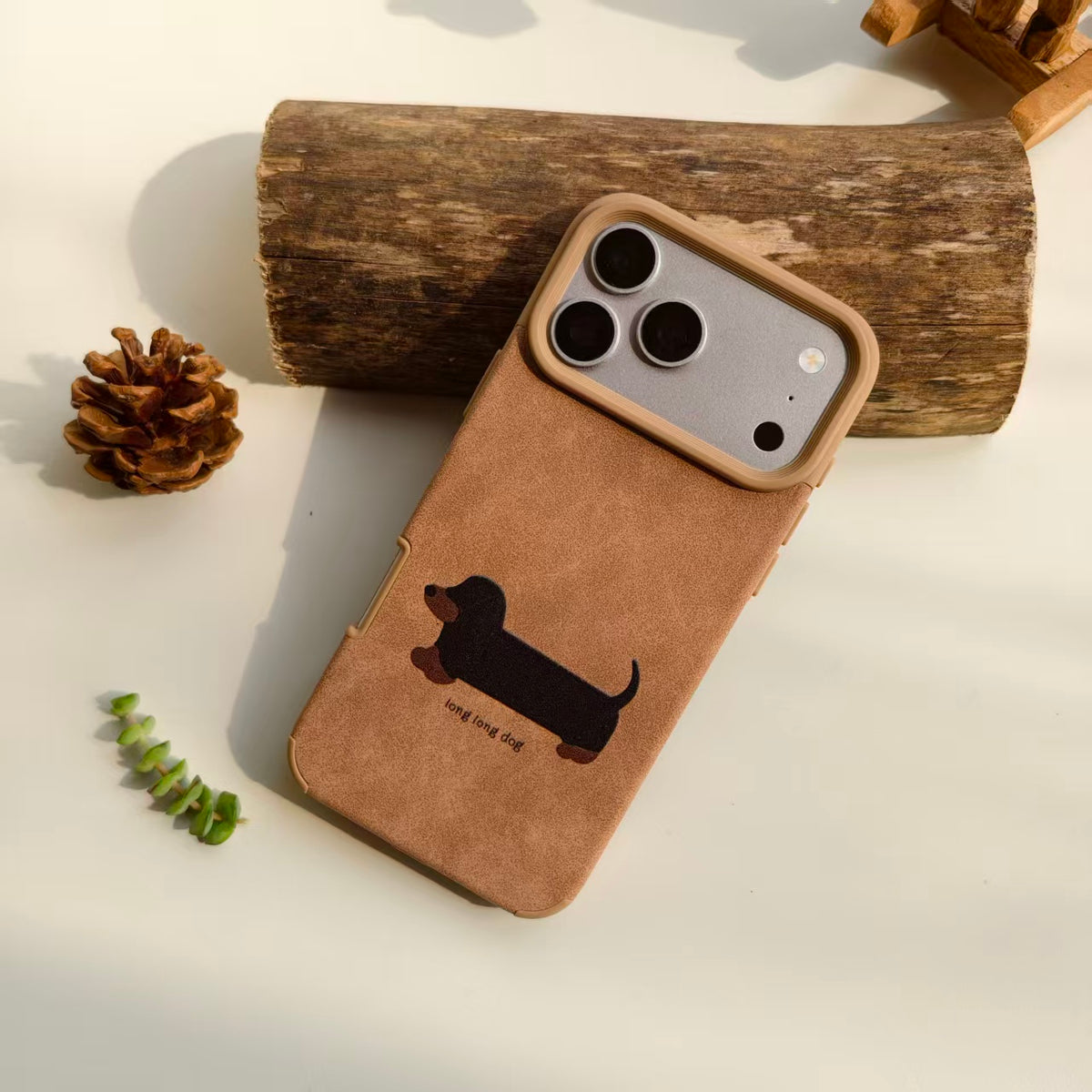 Vintage Dachshund Leather iPhone Case | Cute "Long Long Dog" Retro Brown Cover | Compatible with iPhone 12-17 Pro Max | 2026 Trending Pet Lover Aesthetic